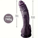 8.66in 8.74in 10.43in Big Ebony Silicone Flexible Dildo For Adult Women