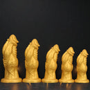 8.66in 9.06in 9.84in 11.42in 12.4in Golden Silicone Fantasy Soft Dildo