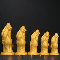 8.66in 9.06in 9.84in 11.42in 12.4in Golden Silicone Fantasy Soft Dildo