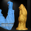 8.66in 9.06in 9.84in 11.42in 12.4in Golden Silicone Fantasy Soft Dildo