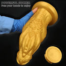 8.66in 9.06in 9.84in 11.42in 12.4in Golden Silicone Fantasy Soft Dildo