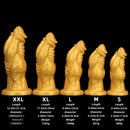 8.66in 9.06in 9.84in 11.42in 12.4in Golden Silicone Fantasy Soft Dildo