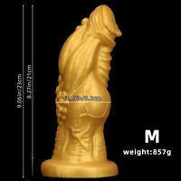 8.66in 9.06in 9.84in 11.42in 12.4in Golden Silicone Fantasy Soft Dildo