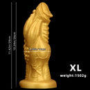 8.66in 9.06in 9.84in 11.42in 12.4in Golden Silicone Fantasy Soft Dildo