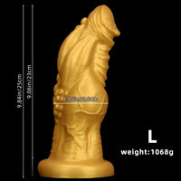 8.66in 9.06in 9.84in 11.42in 12.4in Golden Silicone Fantasy Soft Dildo