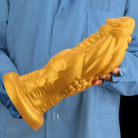 8.66in 9.06in 9.84in 11.42in 12.4in Golden Silicone Fantasy Soft Dildo