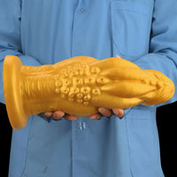 8.66in 9.06in 9.84in 11.42in 12.4in Golden Silicone Fantasy Soft Dildo