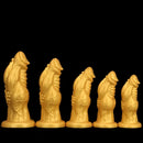 8.66in 9.06in 9.84in 11.42in 12.4in Golden Silicone Fantasy Soft Dildo
