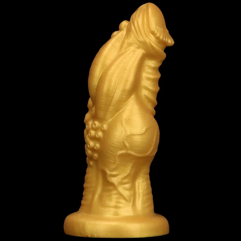 8.66in 9.06in 9.84in 11.42in 12.4in Golden Silicone Fantasy Soft Dildo