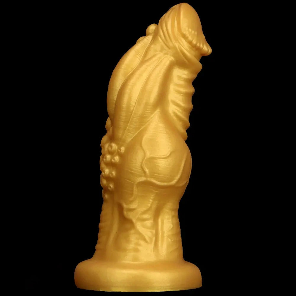 8.66in 9.06in 9.84in 11.42in 12.4in Golden Silicone Fantasy Soft Dildo