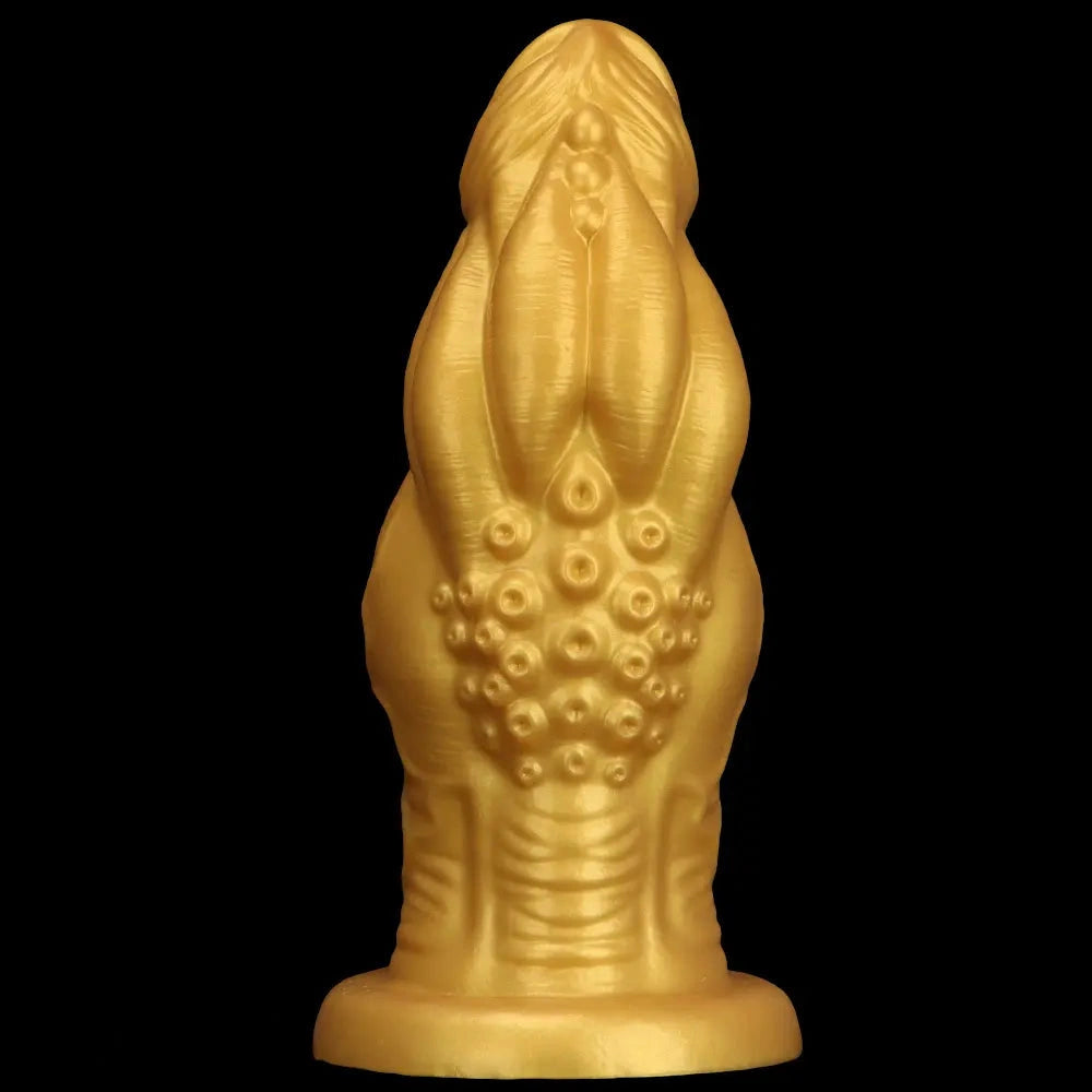 8.66in 9.06in 9.84in 11.42in 12.4in Golden Silicone Fantasy Soft Dildo