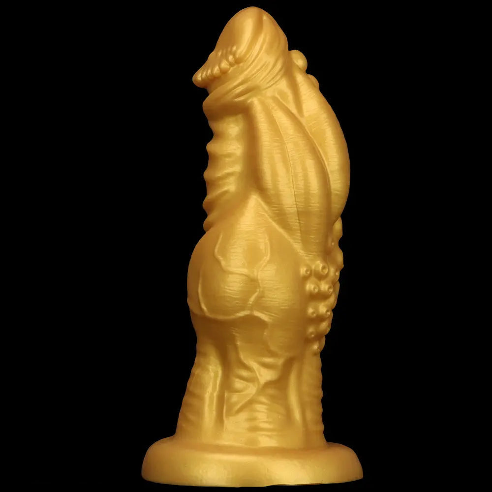 8.66in 9.06in 9.84in 11.42in 12.4in Golden Silicone Fantasy Soft Dildo