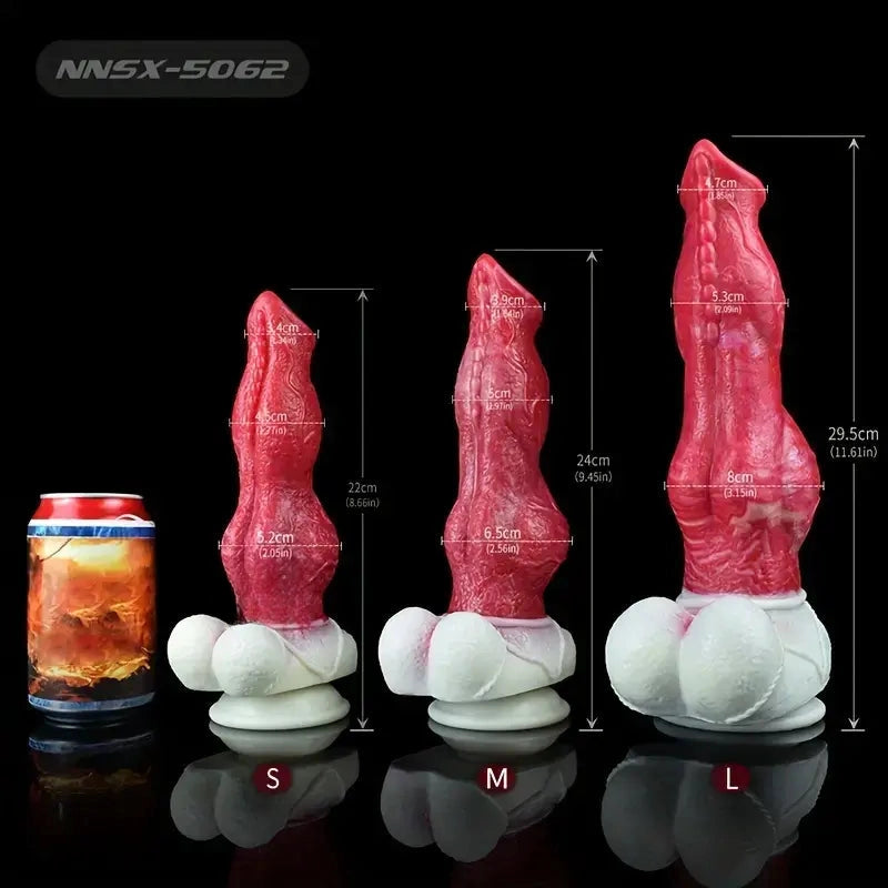 8.66in 9.45in 11.6in Large Dog Knot Silicone Soft Dildo For G-Spot Anus