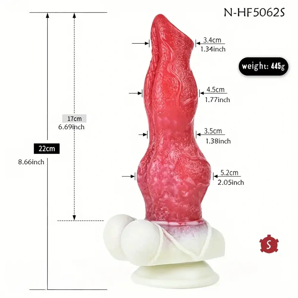 8.66in 9.45in 11.6in Large Dog Knot Silicone Soft Dildo For G-Spot Anus