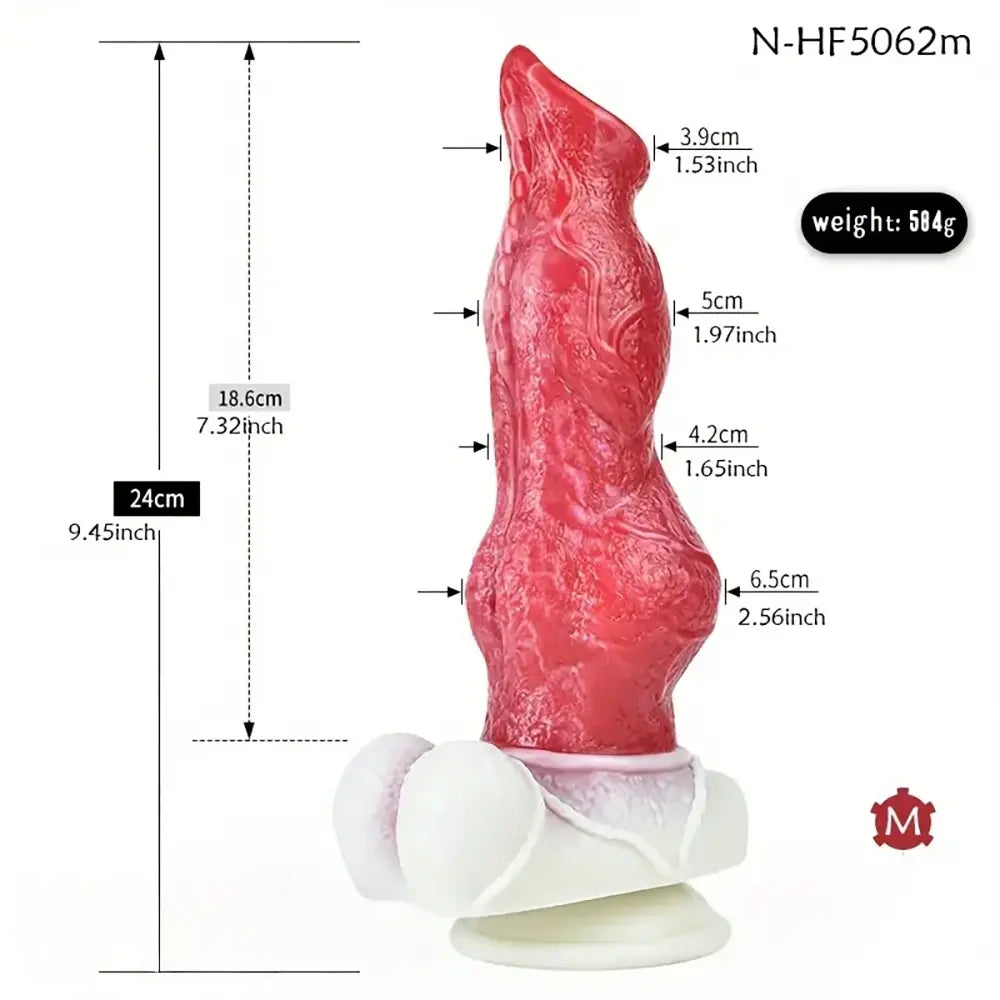 8.66in 9.45in 11.6in Large Dog Knot Silicone Soft Dildo For G-Spot Anus