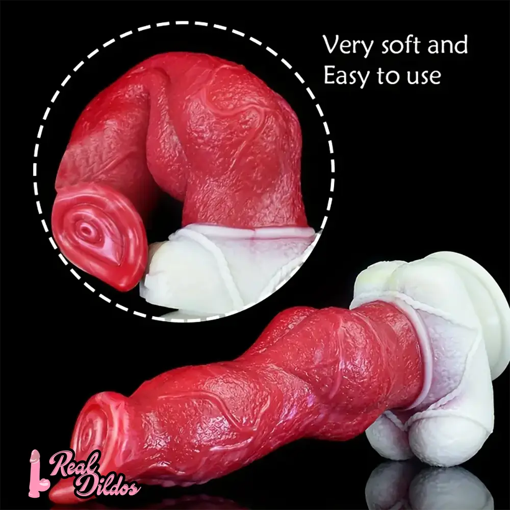 8.66in 9.45in 11.6in Large Dog Knot Silicone Soft Dildo For G-Spot Anus