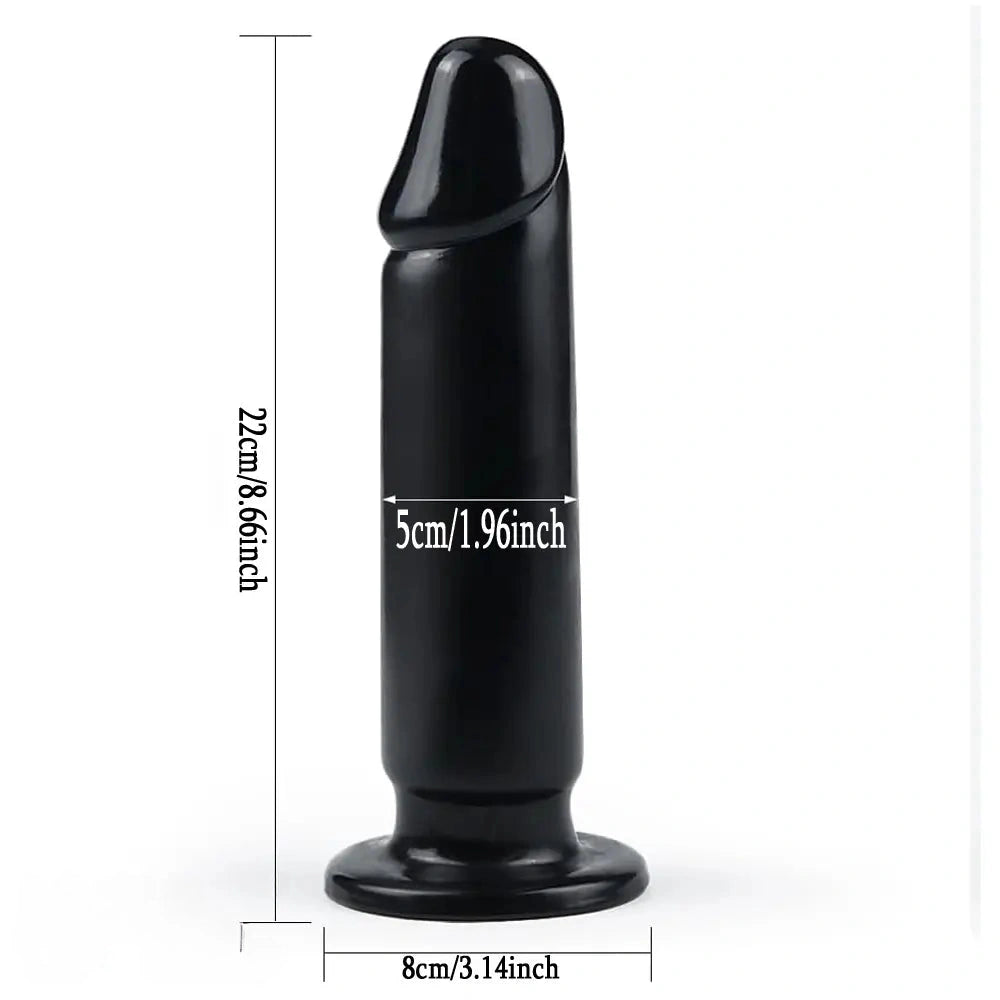 8.66in Big Black PVC Dildo Penis Big Suction Cup Adult Anal Sex Toy