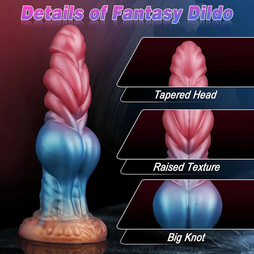 8.66in Big Knot Silicone Fantasy Dildo For Lifelike G-Spot Stimulation