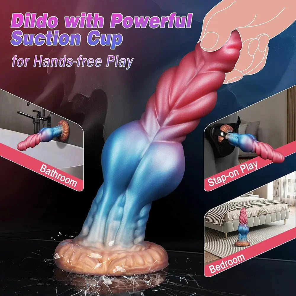 8.66in Big Knot Silicone Fantasy Dildo For Lifelike G-Spot Stimulation