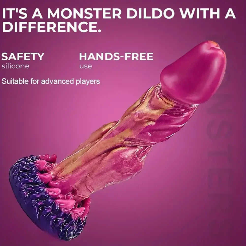 8.66in Big Monster Fantasy Silicone Soft Dildo For Couples Men Women