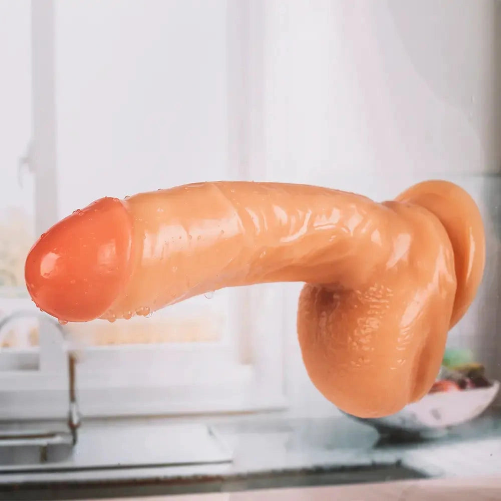 8.66in Big Real PVC Skin Suction Cup Dildo For Sex Toy Advancers