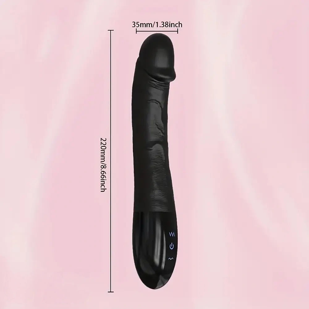 8.66in Black Big Vibrating Dildo Automatic Electric Adult Sex Toy