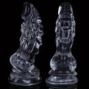 8.66in Clear Huge Spiked Monster Fantasy Dildo For Women Love Sex Toy