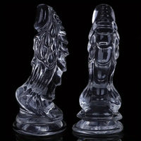 8.66in Clear Huge Spiked Monster Fantasy Dildo For Women Love Sex Toy