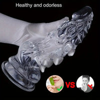 8.66in Clear Huge Spiked Monster Fantasy Dildo For Women Love Sex Toy