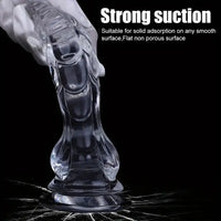 8.66in Clear Huge Spiked Monster Fantasy Dildo For Women Love Sex Toy