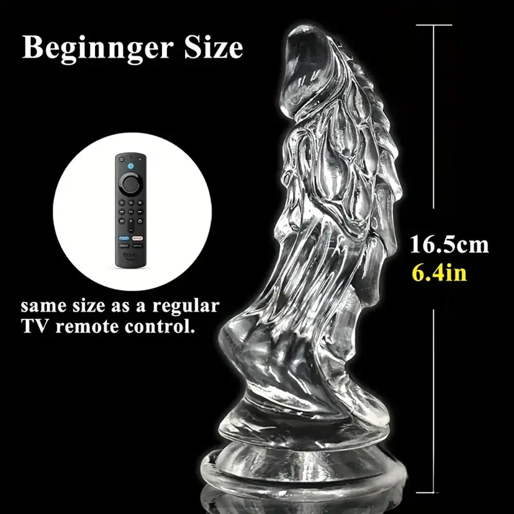 8.66in Clear Huge Spiked Monster Fantasy Dildo For Women Love Sex Toy