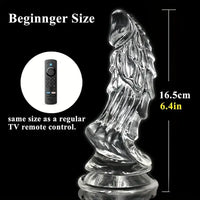 8.66in Clear Huge Spiked Monster Fantasy Dildo For Women Love Sex Toy