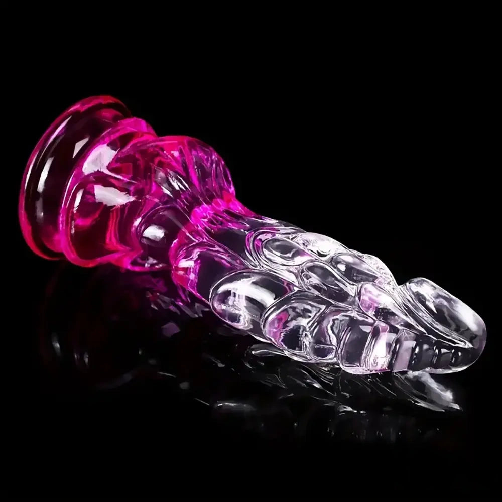 8.66in Clear Huge Spiked Monster Fantasy Dildo For Women Love Sex Toy