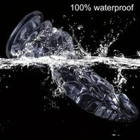 8.66in Clear Huge Spiked Monster Fantasy Dildo For Women Love Sex Toy