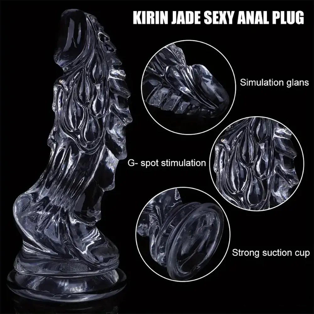 8.66in Clear Huge Spiked Monster Fantasy Dildo For Women Love Sex Toy