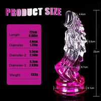 8.66in Clear Huge Spiked Monster Fantasy Dildo For Women Love Sex Toy