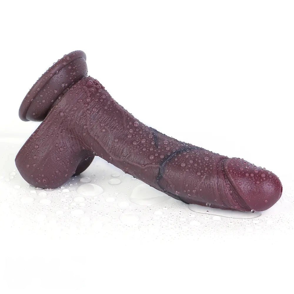 8.66in Cock Masturbator Erotic Dual Density Silicone Ejaculating Dildo