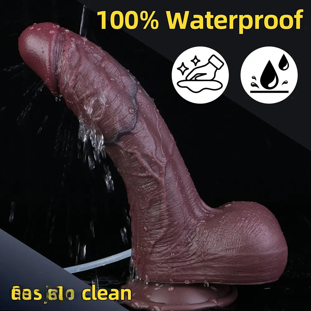 8.66in Cock Masturbator Erotic Dual Density Silicone Ejaculating Dildo