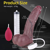 8.66in Cock Masturbator Erotic Dual Density Silicone Ejaculating Dildo