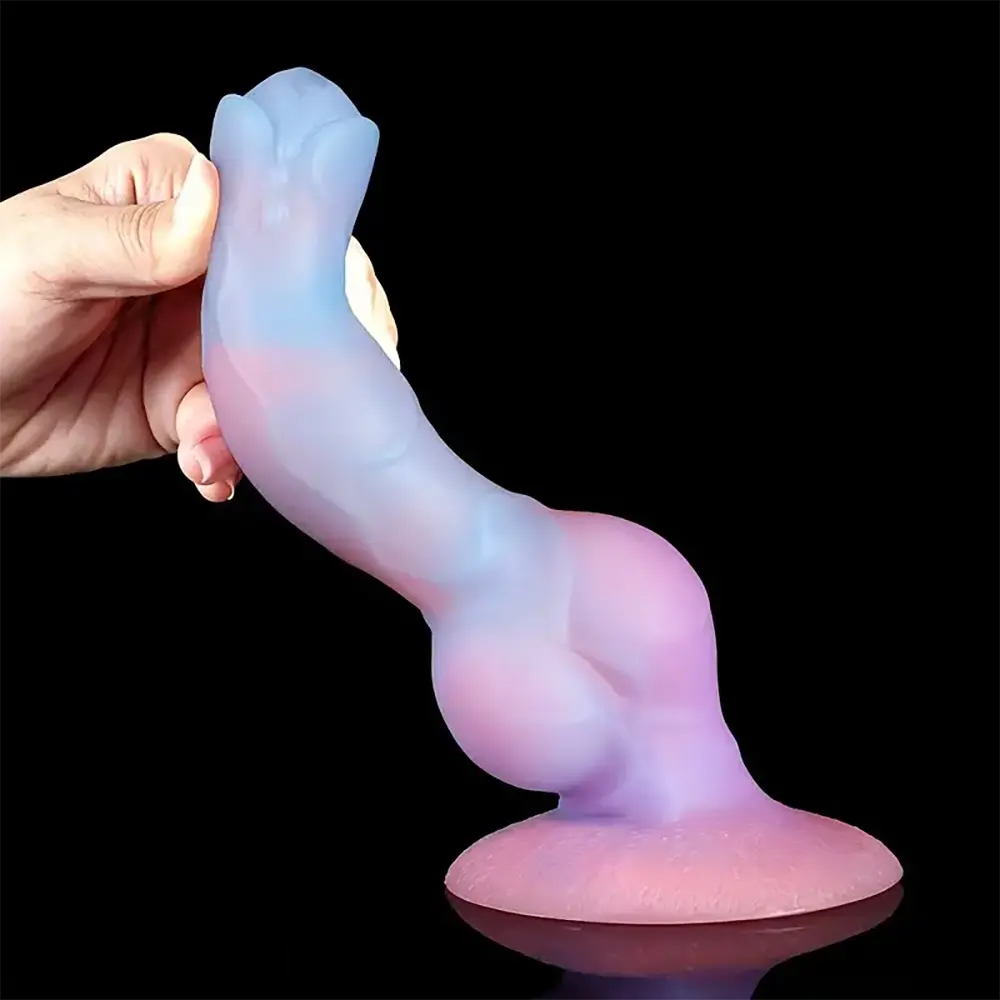 8.66in Colorful Night Light Silicone Luminous Big Dildo For Anal Play