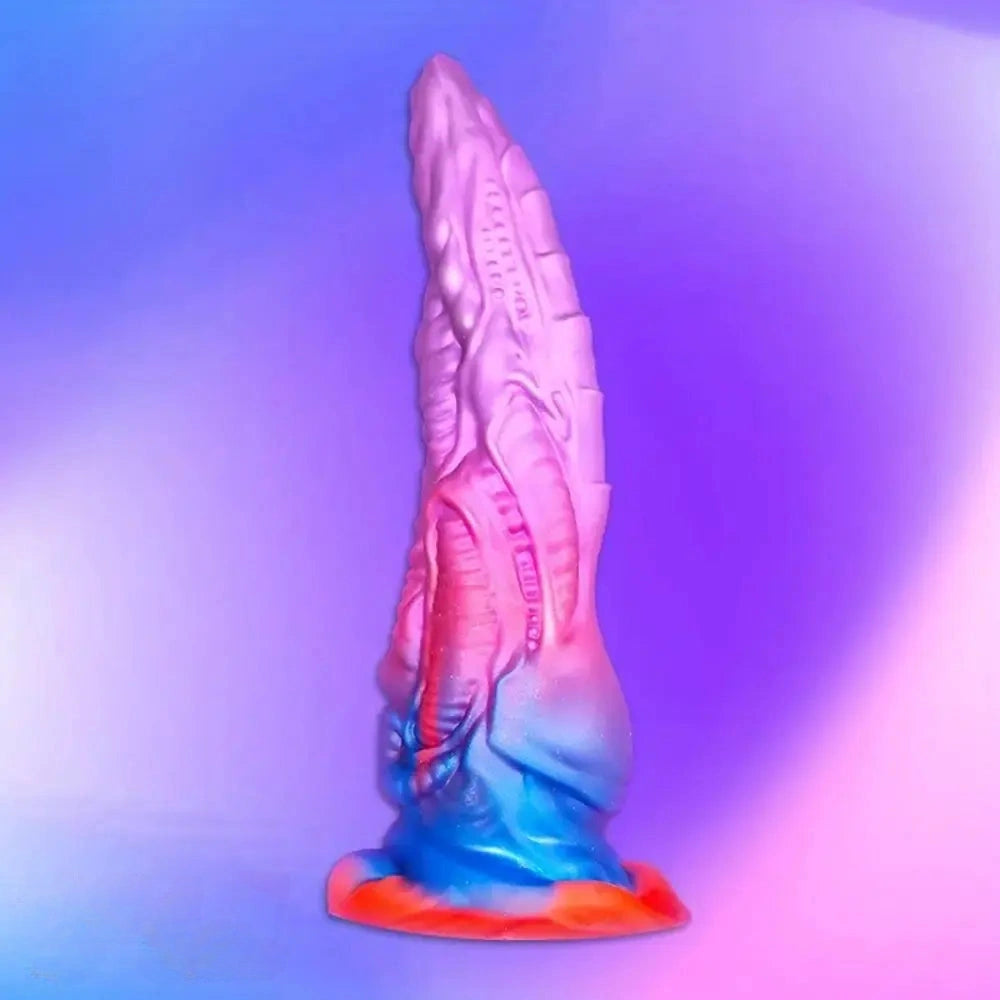 8.66in Colorful Silicone Fantasy Soft Female Dildo With Powerful Suction Cup
