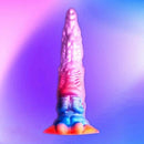 8.66in Colorful Silicone Fantasy Soft Female Dildo With Powerful Suction Cup