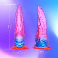 8.66in Colorful Silicone Fantasy Soft Female Dildo With Powerful Suction Cup