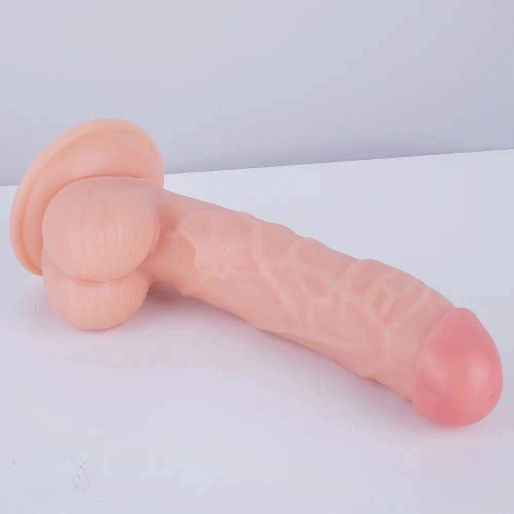 8.66in Curved Lifelike Feeling Dildo For Beginner Men Women Couples 18+