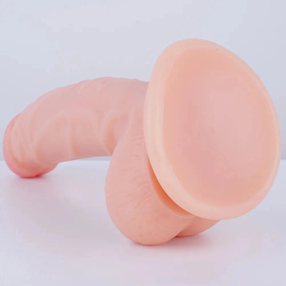 8.66in Curved Lifelike Feeling Dildo For Beginner Men Women Couples 18+