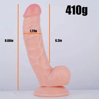 8.66in Curved Lifelike Feeling Dildo For Beginner Men Women Couples 18+
