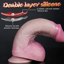 8.66in Curved Upwards Silicone Double Layer Soft Lifelike Big Dildo