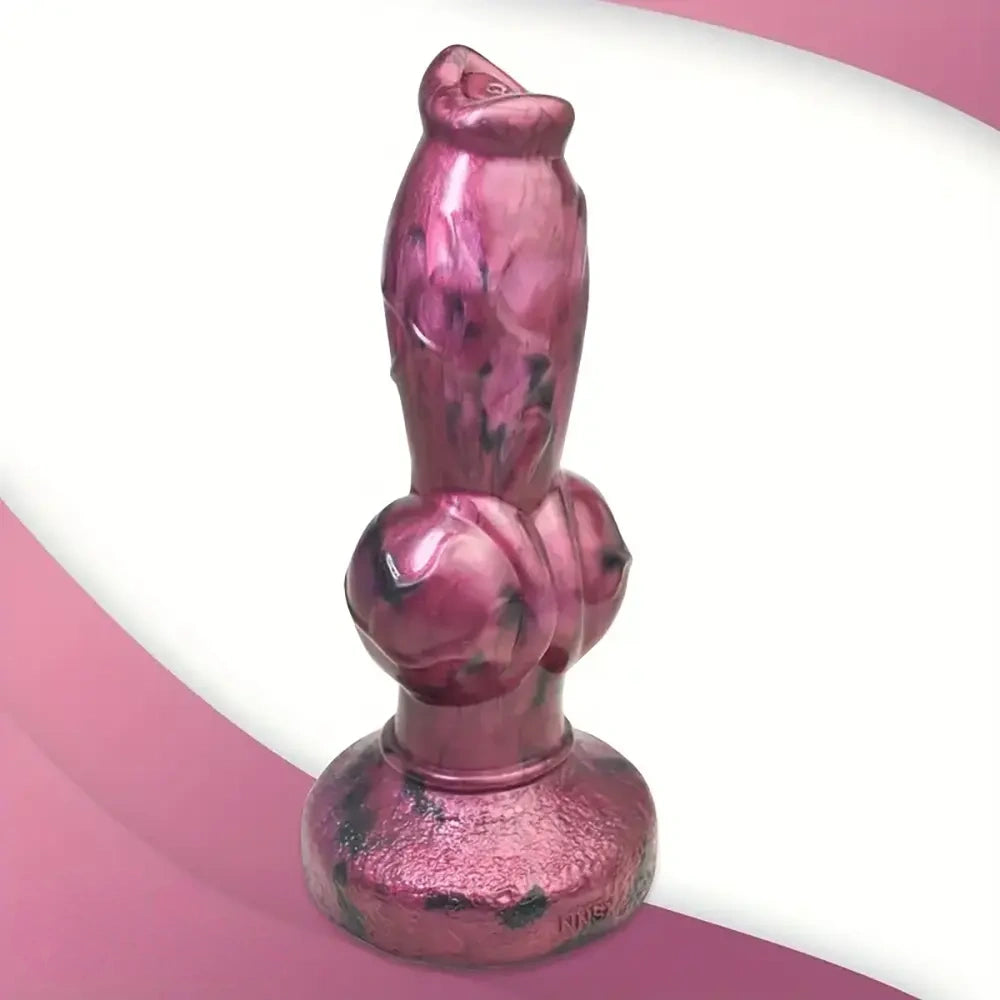 8.66in Dog Penis Knot Silicone Soft Big Animal Dildo With Suction Cup