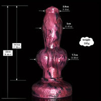 8.66in Dog Penis Knot Silicone Soft Big Animal Dildo With Suction Cup