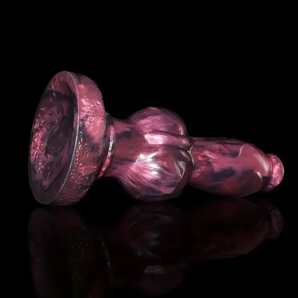 8.66in Dog Penis Knot Silicone Soft Big Animal Dildo With Suction Cup